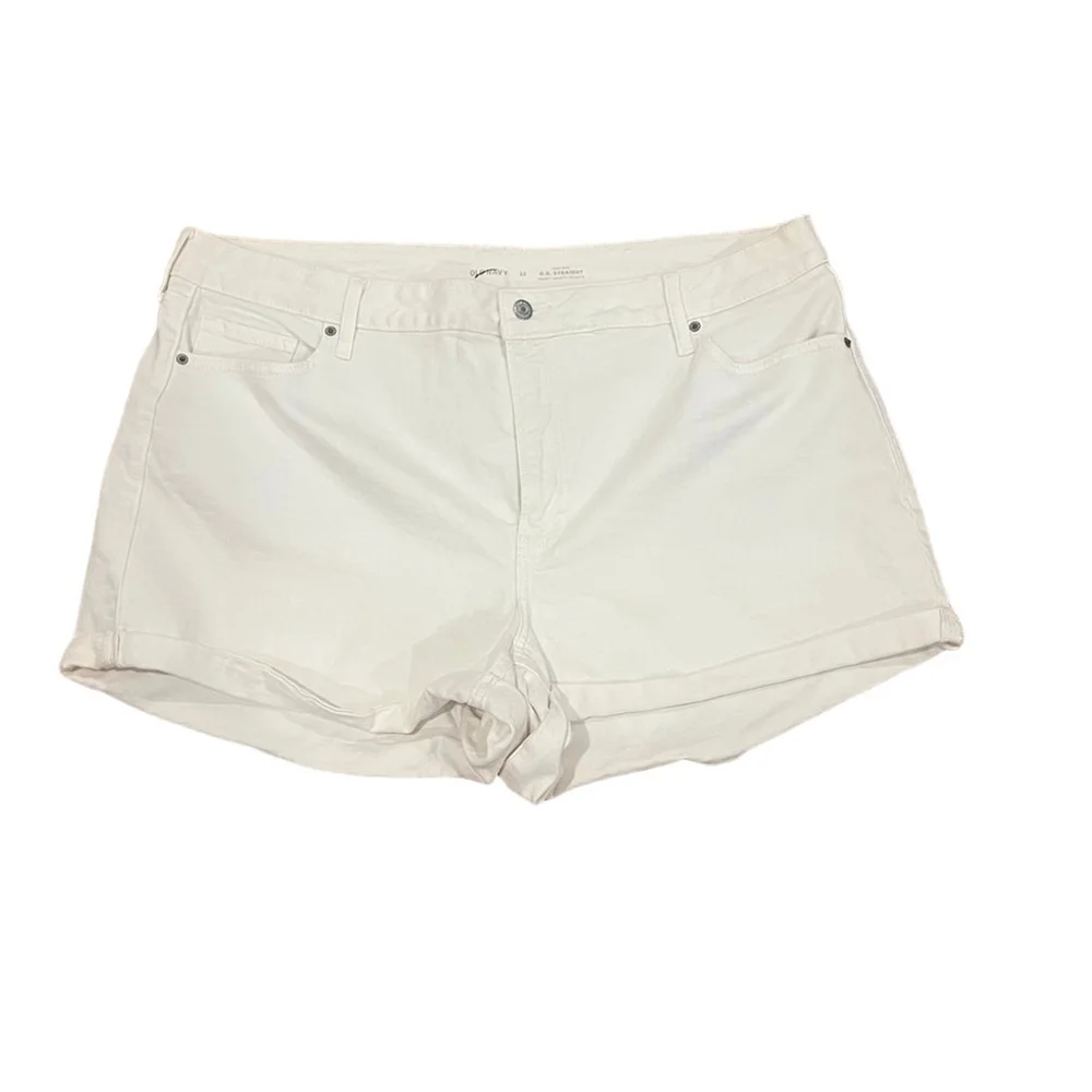 Old Navy Women’s Plus Size 22W High-Rise O.G. Straight White Denim Shorts – New